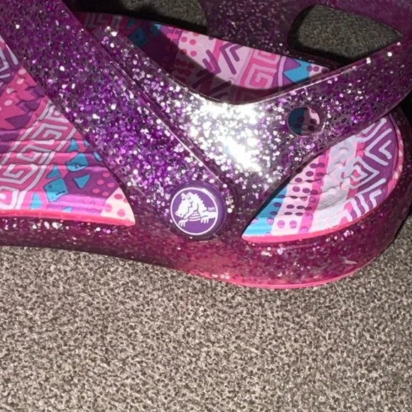 Crocs Glitter Jelly Sandals Size 6 - Picture 9 of 10